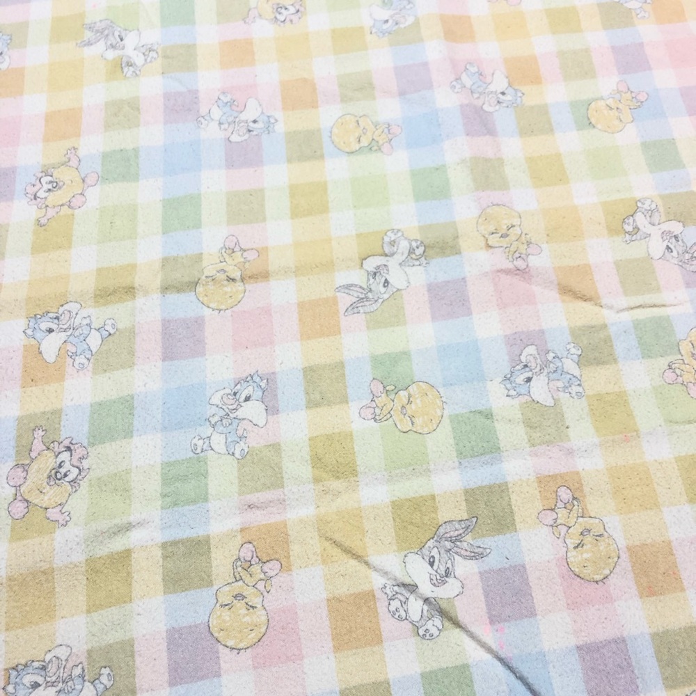 Baby Looney Tunes 100% Cotton Blanket ~38.5”x28.5” Bugs Bunny Tweety Sylvester